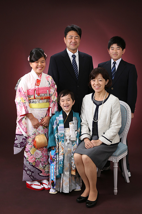 七五三・家族写真・スーツ・着物